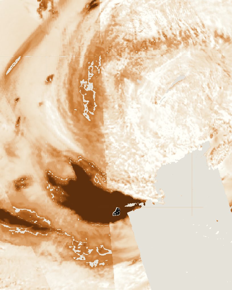 Aerosol index on 7 June 2023, the worst smoke day